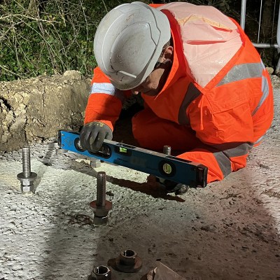 Installing motorway signage